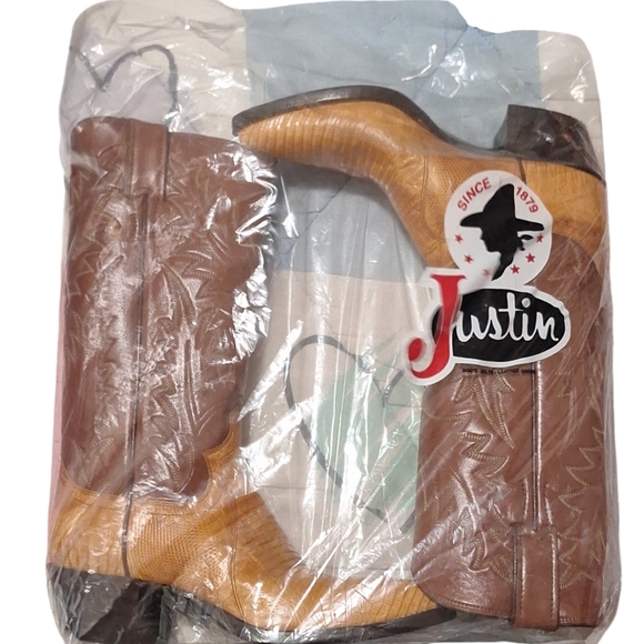 New Vintage Justin Made In USA Exotic Lizard Cowboy Boots Size 5A Style M3420 - Picture 8 of 15